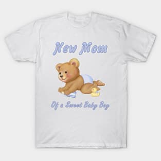 Crawling Teddy - New Mom of Boy T-Shirt